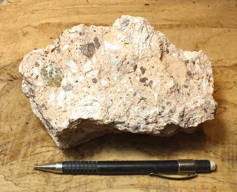 tuff breccia - large hand/display specimen of a spectacular pink tuff breccia