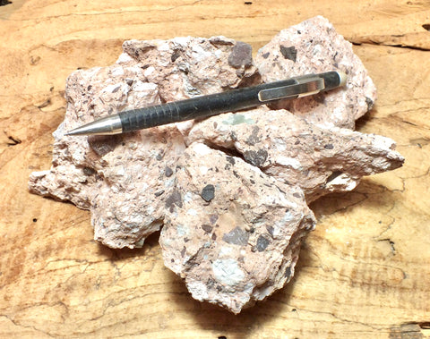 tuff breccia -  spectacular pink tuff breccia with large clasts - Student unit of 5 specimens