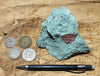 tuff - copper-stained green welded tuff - teaching hand/display specimen