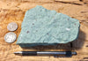 tuff - copper-stained green welded tuff - teaching hand/display specimen