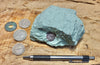 tuff - copper-stained green welded tuff - teaching hand/display specimen