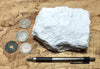 tuff - very pure lithified white volcanic ash mined for Old Dutch Cleanser - teaching hand specimen