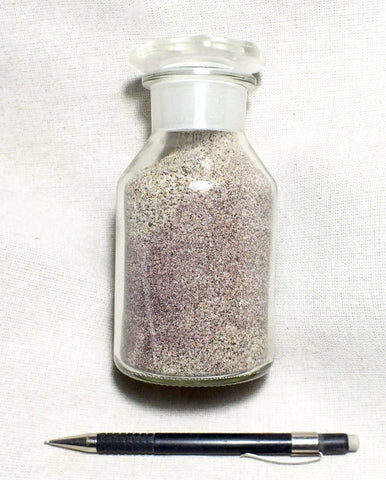 sand - garnetiferous sand composed primarily of quartz and garnet from Pfeiffer Beach, California - 250 ml display bottle with ground glass stopper