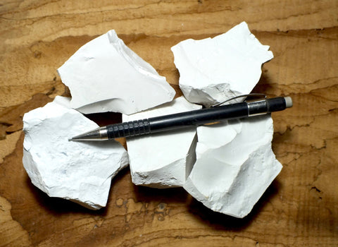 kaolinite - hard vitreous form - teaching student specimens of the primary constituent of kaolin clay - Unit of 5 specimens