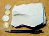 mudstone - teaching hand specimen of diatomaceous mudstone from the Sisquoc Formation, Santa Barbara County, Calif.