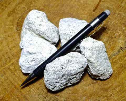 pumice -  teaching student specimens of typical white pumice that floats like a duck - UNIT OF 5 SPECIMENS 