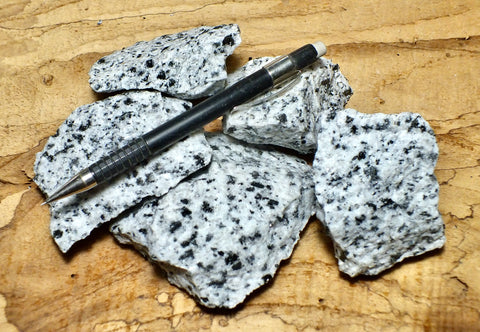 quartz diorite -  teaching student specimens - UNIT OF 5 SPECIMENS